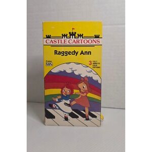 Vintage Raggedy Ann VHS Castle Cartoons Color Tape Tag is Loose